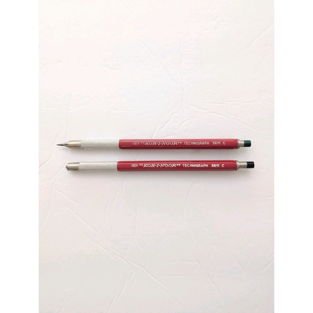 KOH-I-NOOR Red Technigraph 5611 Lead Holder Lot Drafting Pencil Vintage Italy